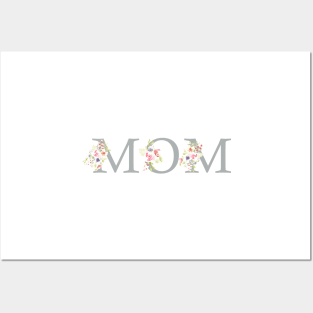 Mom lettering and flowers Posters and Art